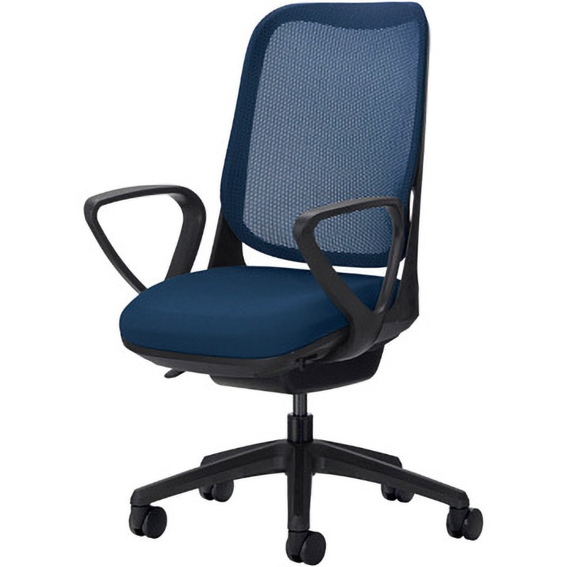 No.3566F-K ライド LION (ライオン事務器) キャスターあり 固定肘 肘掛あり コズミックブルー色 ブラックフレーム/ブラック脚 45,588円