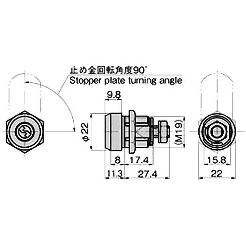 C-346 鍵違い バイアスロック 1個 TAKIGEN(タキゲン) 【通販モノタロウ】