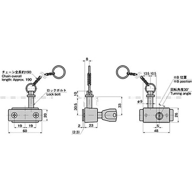 小型バーロック TAKIGEN(タキゲン) ロック、鍵、キー 【通販モノタロウ】