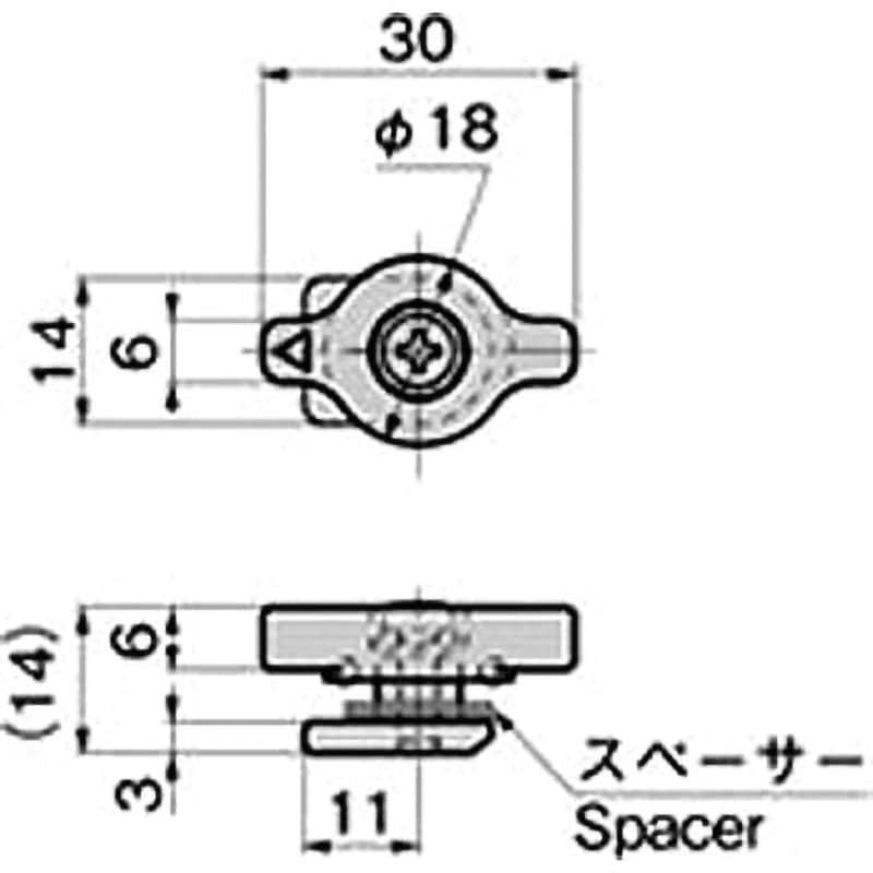 CP-645-1 薄型パネルロック TAKIGEN(タキゲン) 適合板厚最大2mm CP-645