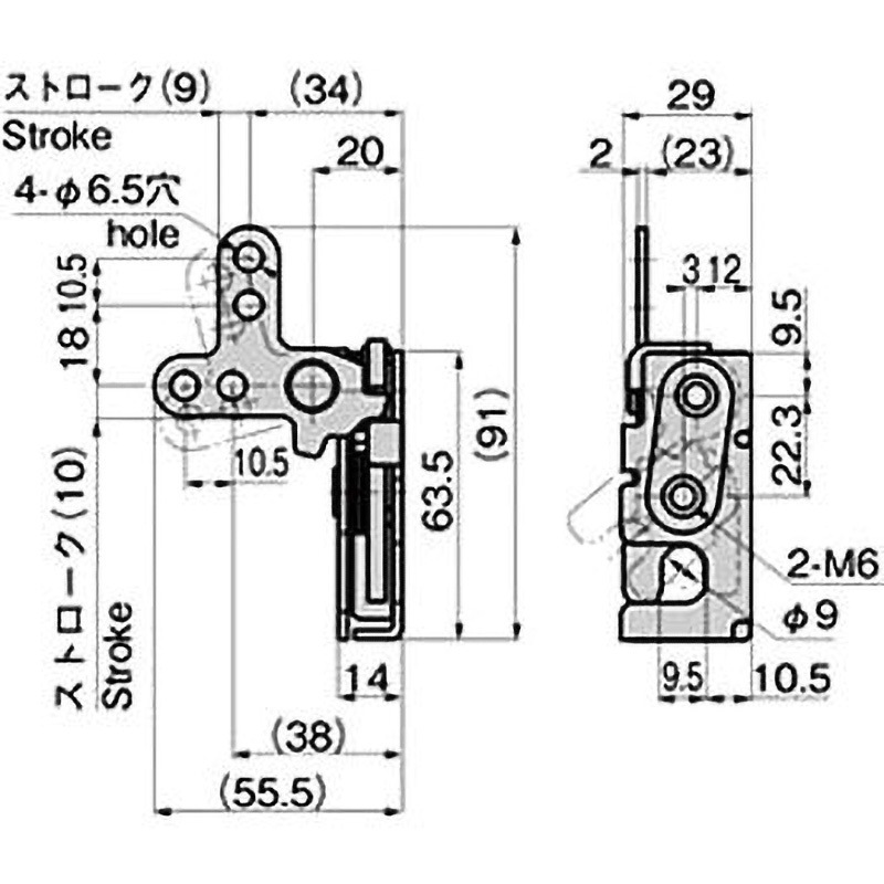 C-851-3-R ドアキャッチ 1個 TAKIGEN(タキゲン) 【通販モノタロウ】