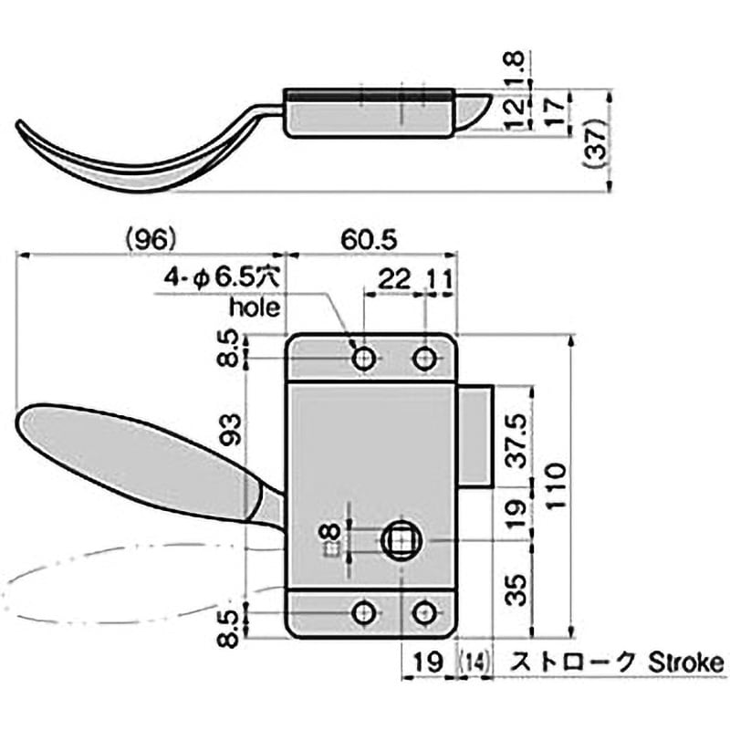 C-852-L ドアラッチ 1個 TAKIGEN(タキゲン) 【通販モノタロウ】