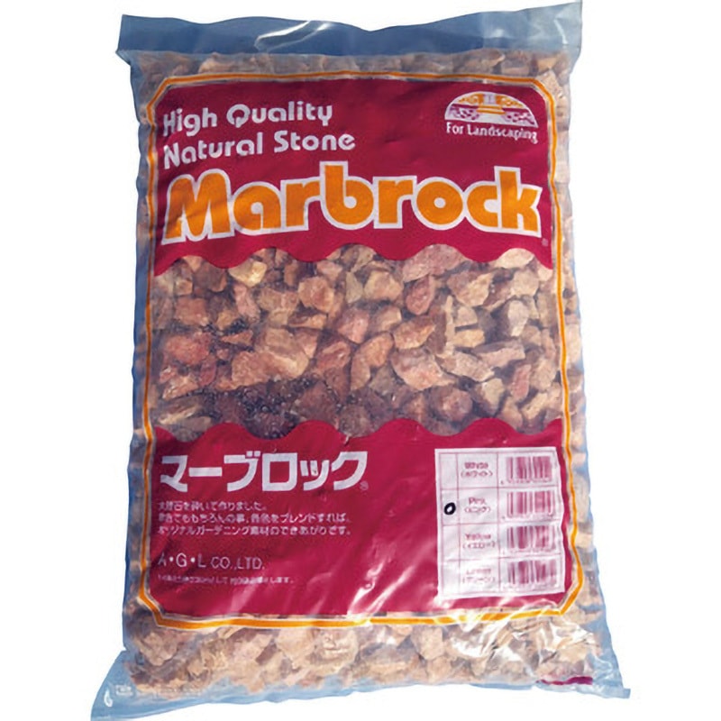 化粧砂利 大理石破石 マーブロック ピンク 15kg タカショー 粒サイズ15