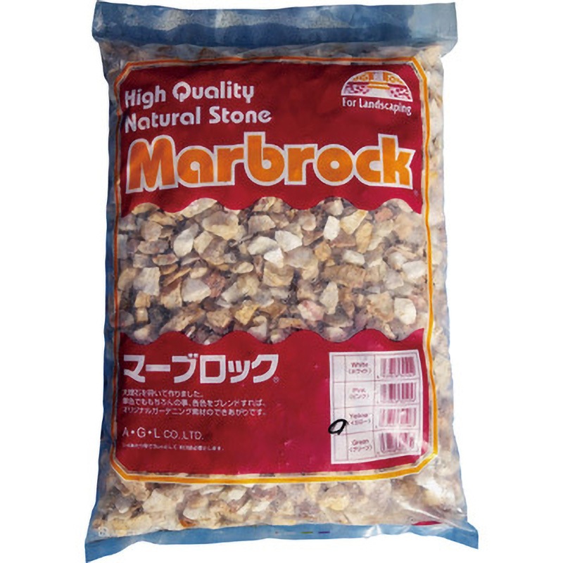化粧砂利 大理石破石 マーブロック イエロー 15kg タカショー 粒サイズ