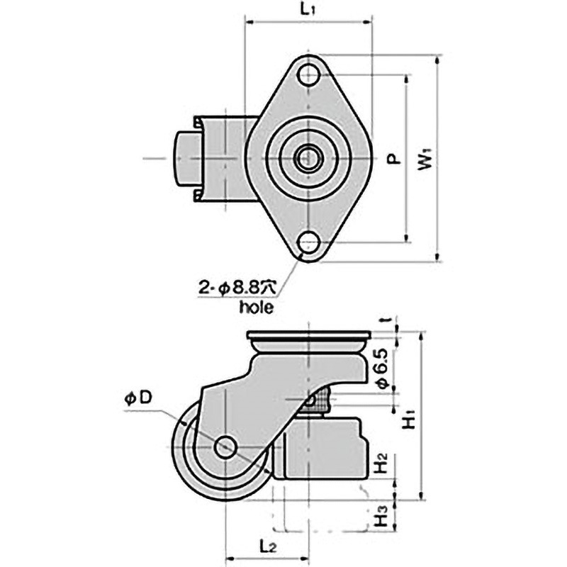 K-90-CM-60 キャリマウント TAKIGEN(タキゲン) 50径 許容荷重58daN