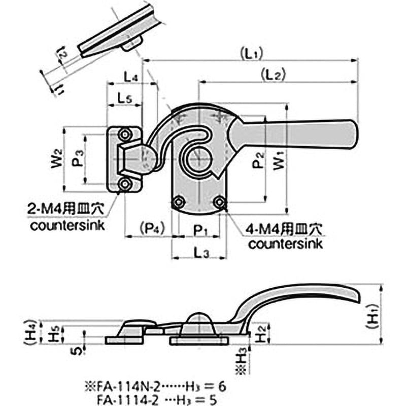 FA-114N-4L 密閉用ハンドル 1個 TAKIGEN(タキゲン) 【通販