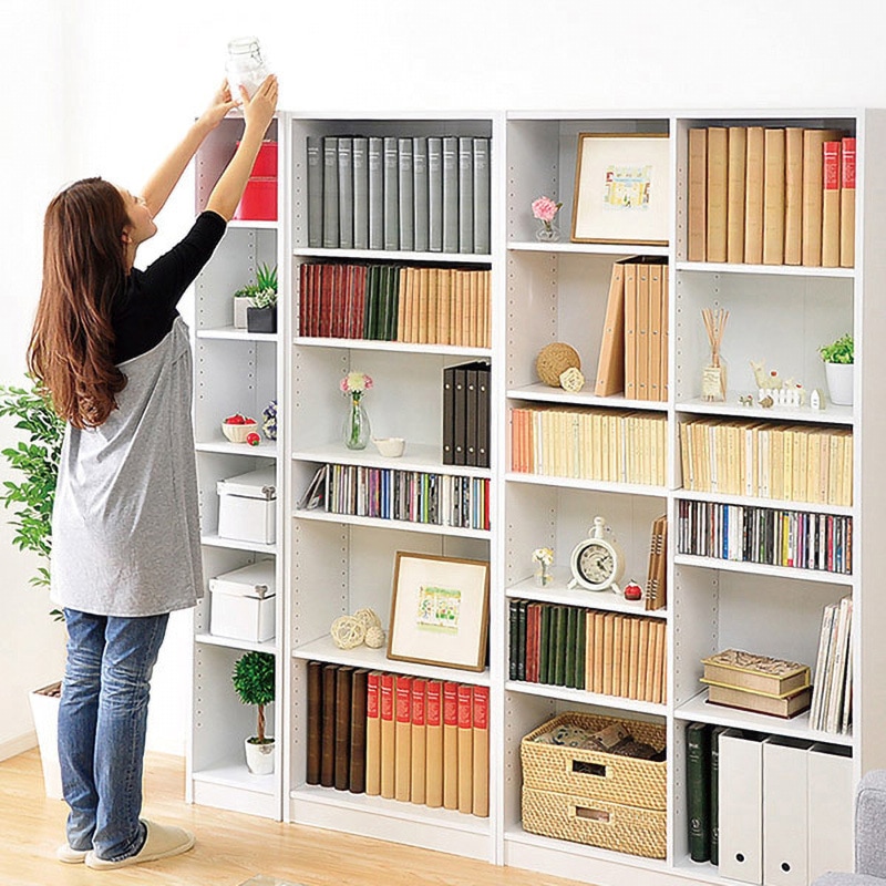 RT-1890-WH 多目的ラック、マガジンラック(幅90cm)オシャレで大容量な