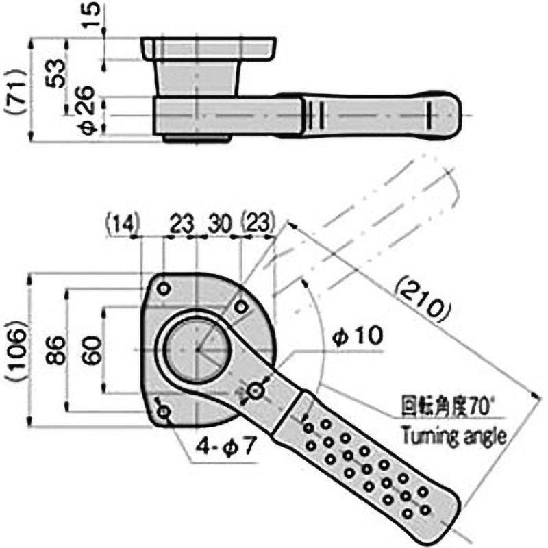 FA-836-1-RN-R ローラー締りハンドル2点締め 右仕様 1個 TAKIGEN(タキゲン) 【通販モノタロウ】