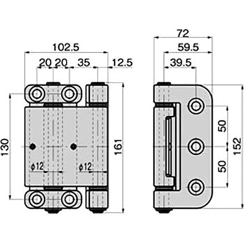 FB-1736-A-3 ステンレス 大型密閉扉用多軸蝶番 1個 TAKIGEN(タキゲン