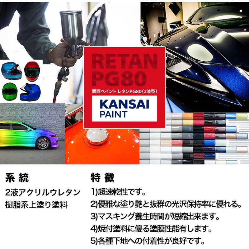 関西ペイント PG80 643ブライトレッド 4L pg80-643-4kg 関西ペイント PG80 原色 643 ブライトレッド 1個(4kg