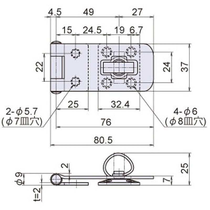 L-469-SUS-2 ステンレスストロングストップ掛金 ジョー