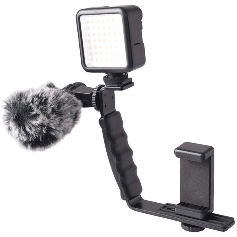 VE-2271 VLOG スターターキット γ ホルダー・LEDライト・Lブラケットマウント・マイク 1個 エツミ 【通販モノタロウ】