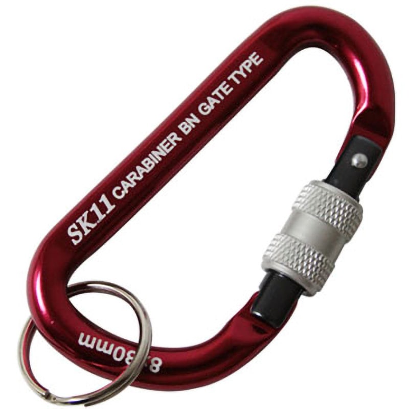 SAC-880BNレッド ロックカラビナ BN SK11 アルミ二ウム製 レッド色