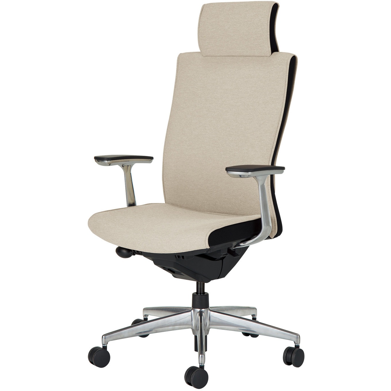 CR-GA2469F6KAM1-V オフィスチェアー プント  ヘッドレスト付き(配送・組立サービス付き) コクヨ アルミ肘 ポリウレタン巻きキャスター ランバーサポート付き   CR-GA2469F6KAM1-V