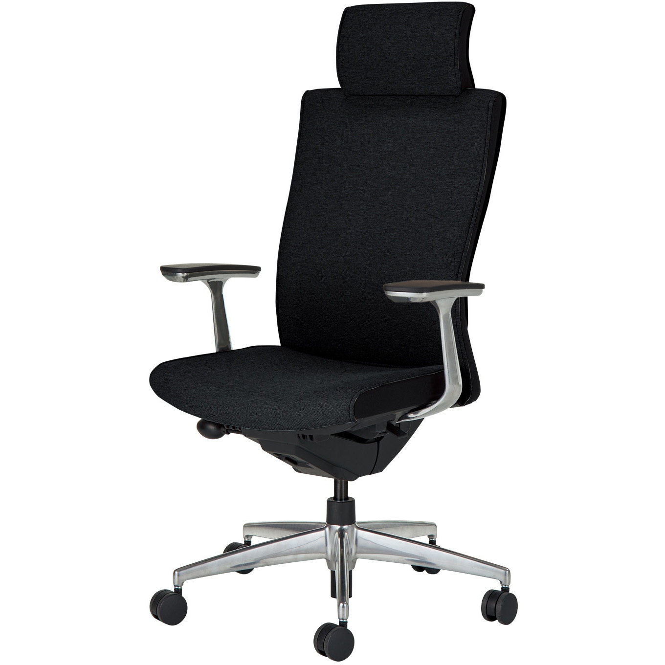 CR-GA2469F6KAE6-V オフィスチェアー プント  ヘッドレスト付き(配送・組立サービス付き) コクヨ アルミ肘 ポリウレタン巻きキャスター ランバーサポート付き   CR-GA2469F6KAE6-V