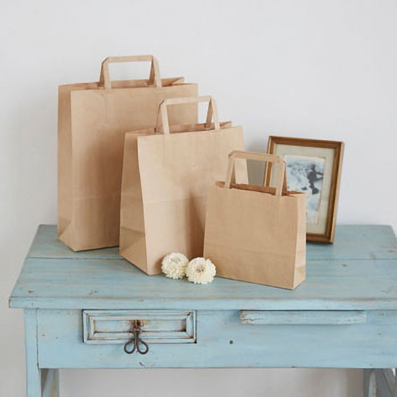 まとめ）TANOSEE 紙手提袋 平紐 特小ヨコ200×タテ245×マチ幅