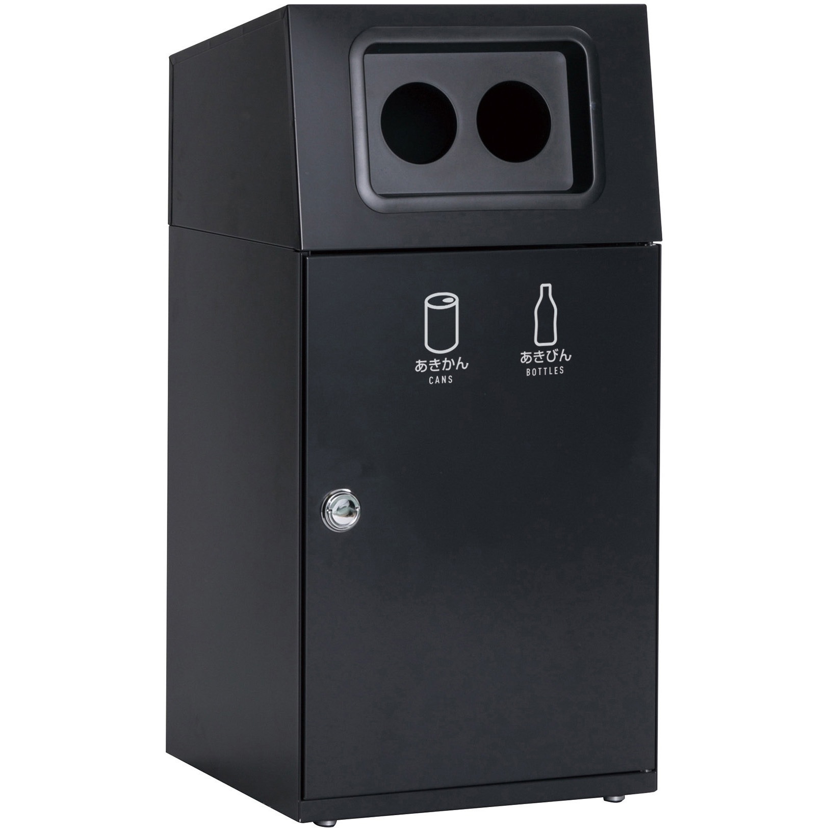 DS-166-019-8 ニートST 2分別(かん・びん) テラモト 本体+フタ オープン式 アーバングレー色   DS-166-019-8