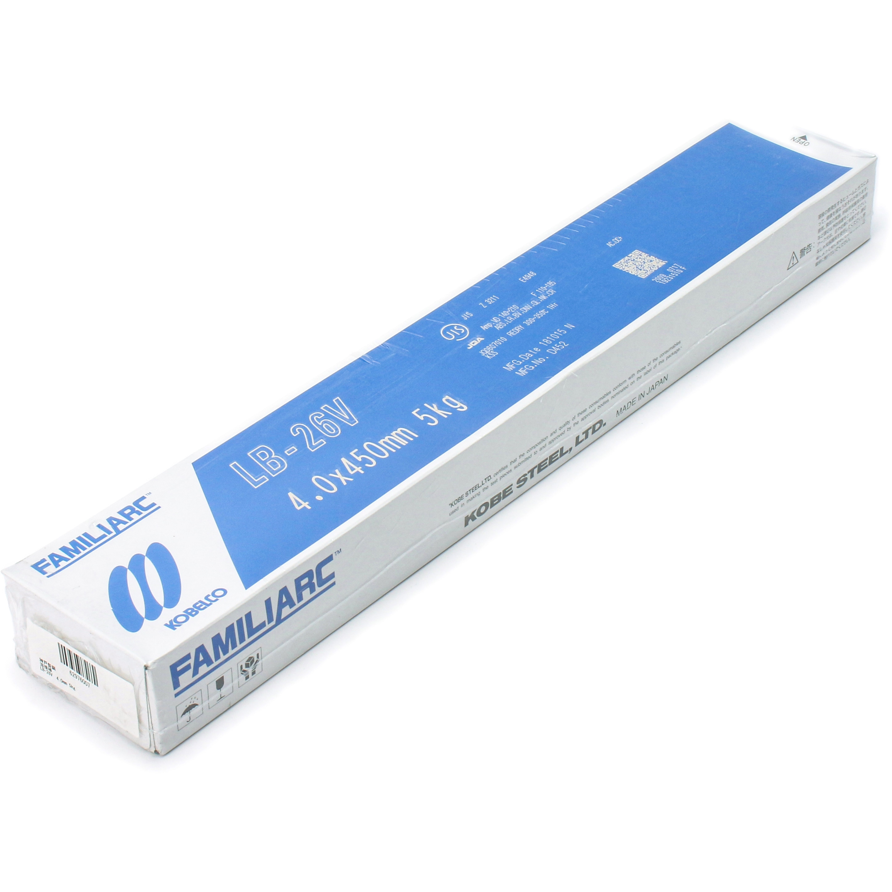 LB-26V 軟鋼～550MPa級鋼用溶接棒 神戸製鋼 棒径4mm棒長450mm 1箱(5kg