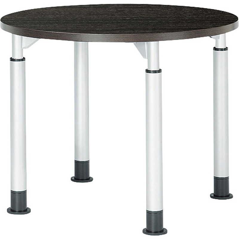 TDL-1200R-DW ハイテーブル ニシキ工業 ダークウッド色 高さ700～1000mm幅1200mm奥行1200mm