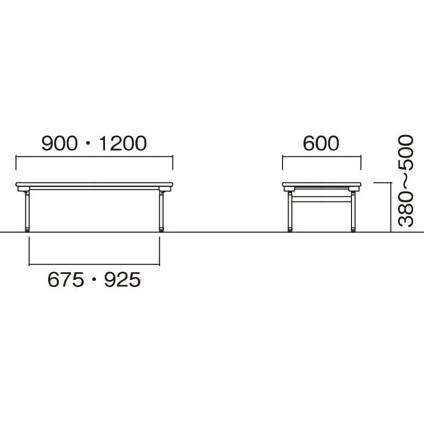 EU-H1260-IV 教育施設テーブル ニシキ工業 アイボリー色 高さ380