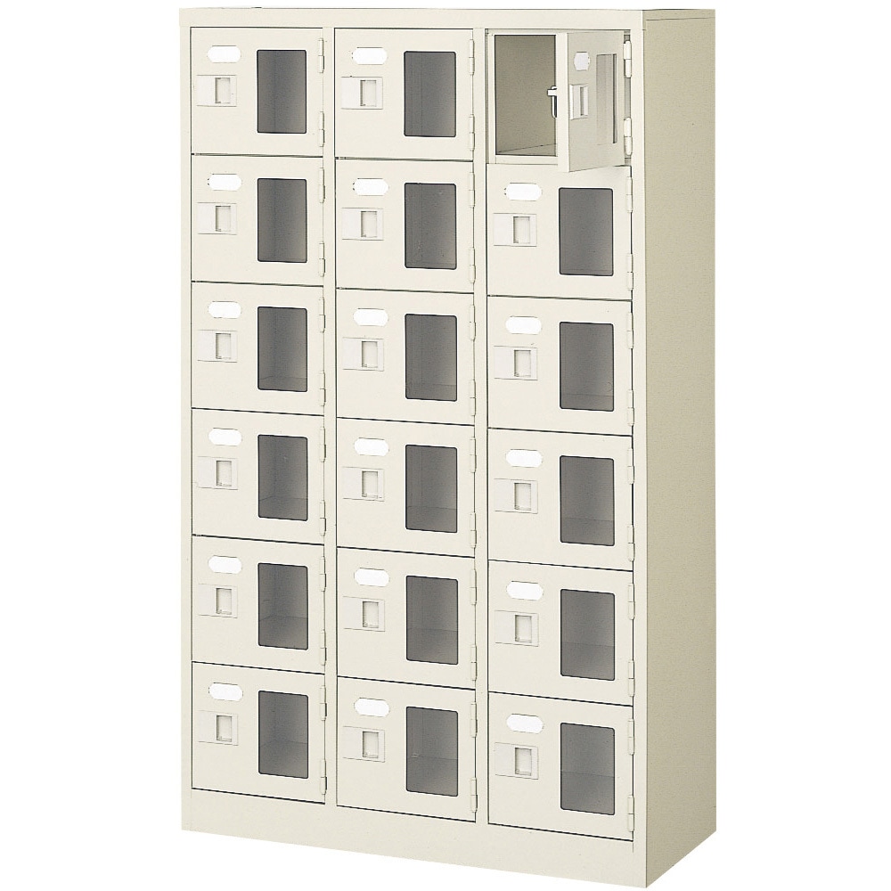 BST3-6WMXN 扉付 シューズボックス 鍵無 BST3 三島精器 18人用 中棚無し