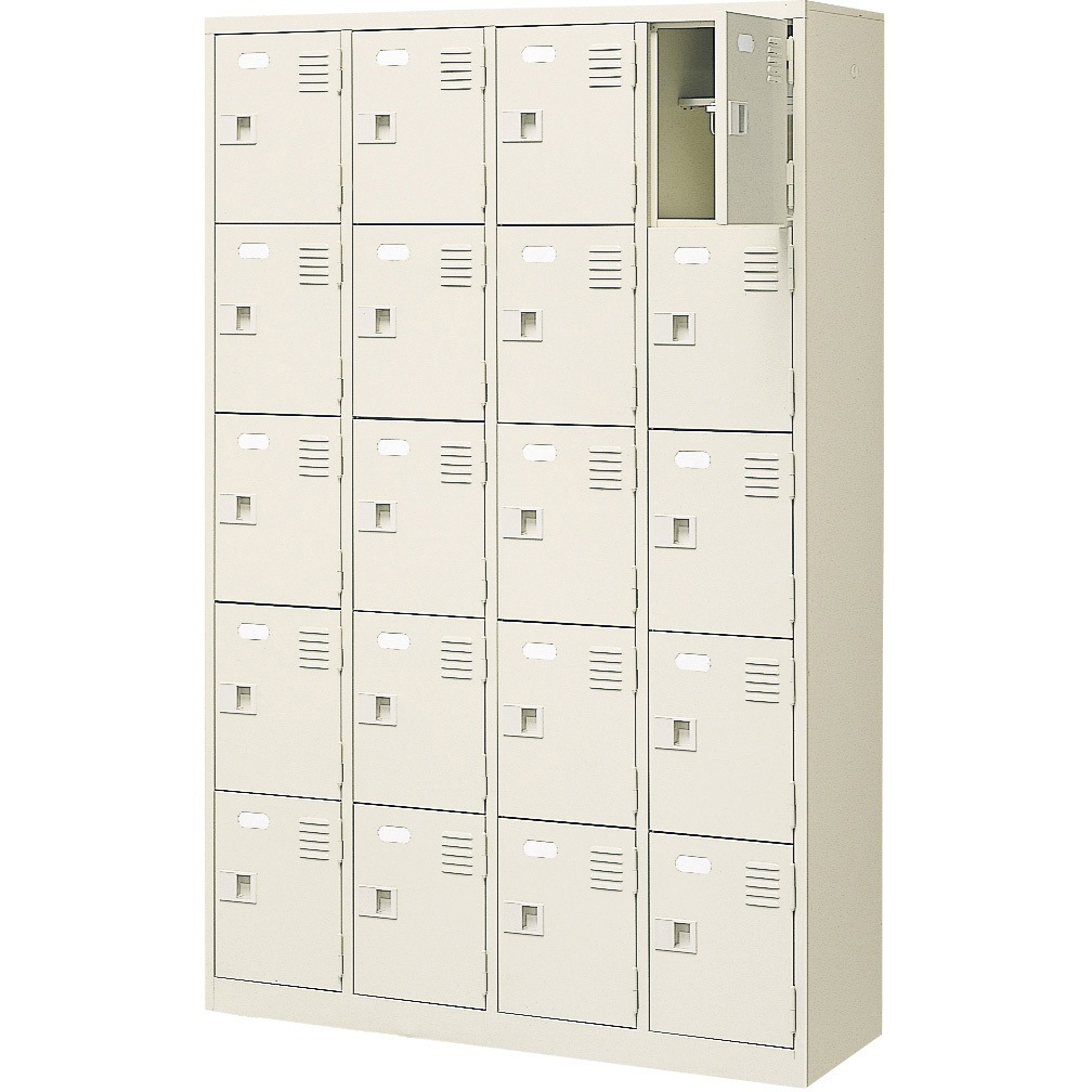 BST4-5LLN 扉付 シューズボックス 鍵無 BST4 三島精器 20人用 中棚有り