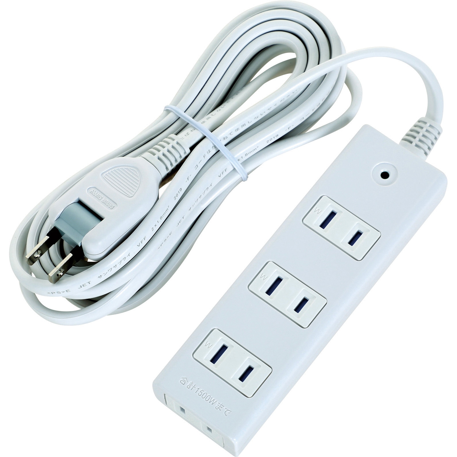 TOT2-410 電源タップ 2Pタイプ TRUSCO ホワイト色 二重構造 マグネット