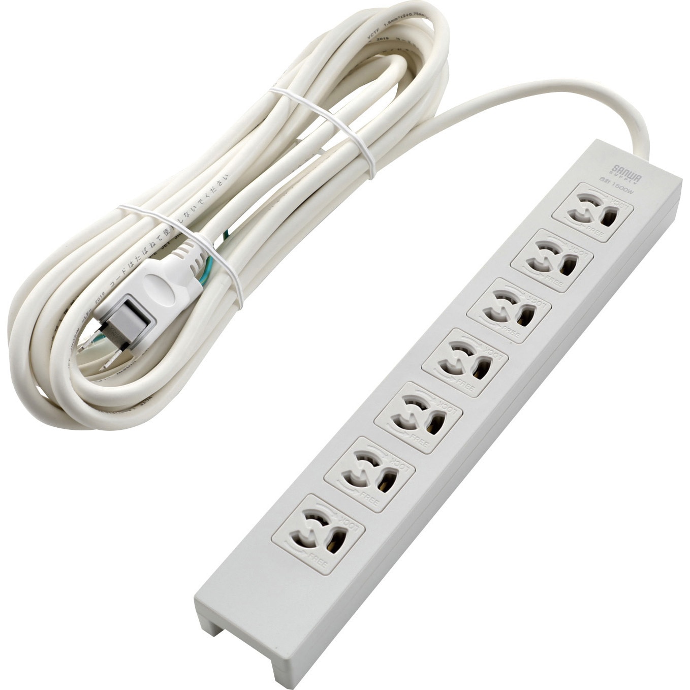 TOT3N-710 電源タップ 3P抜け止めタイプ TRUSCO アース端子あり