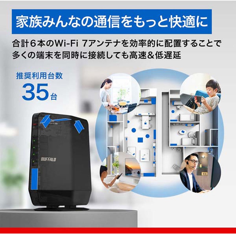 WSR6500BE6P/DBK 無線LAN親機11be/ax/ac/n/a/g/b 5764+688Mbps 1台