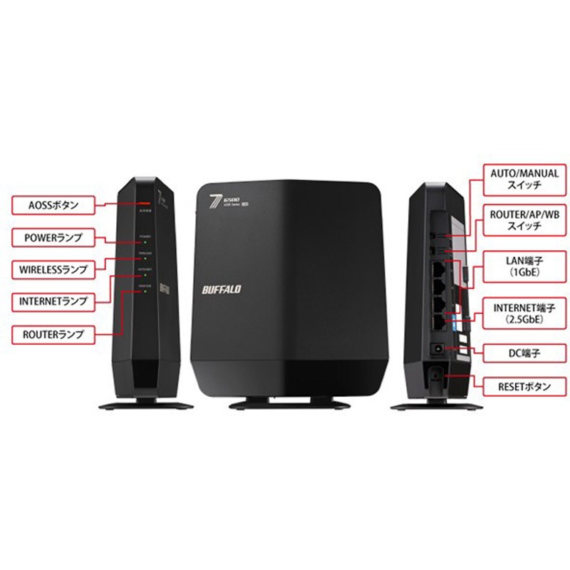 ​BUFFALO 無線LANルーター WSR-6500BE6P/NWH WSR6500BE6P/DWH 無線LAN親機11be/ax/ac/n/a/g/b 5764+688Mbps 1台