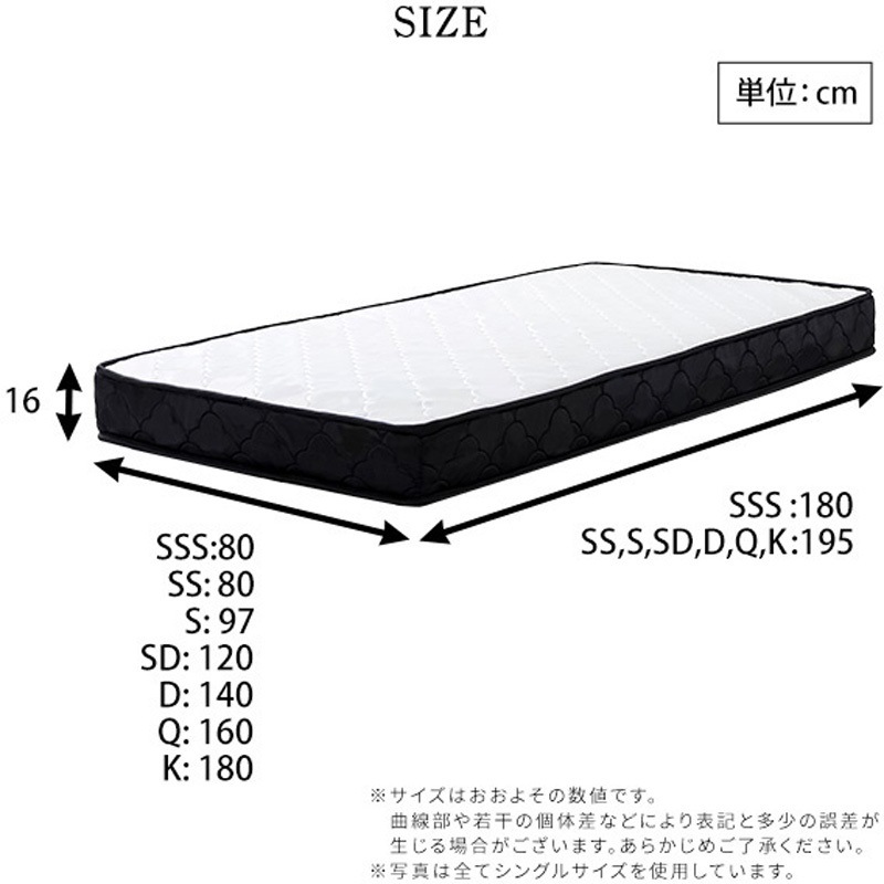 SRM-01K-BK 特許技術の圧縮梱包 ポケットコイルマットレス(K) ホームテイスト ブラック色 キングサイズ  SRM-01K-BK