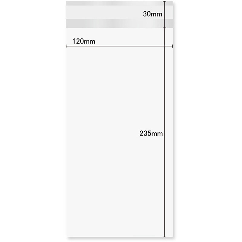 DM pp-「p」 4枚 DM-N3 片面ホワイトDM用 OPP袋 1パック100枚入 今村紙工 テープあり
