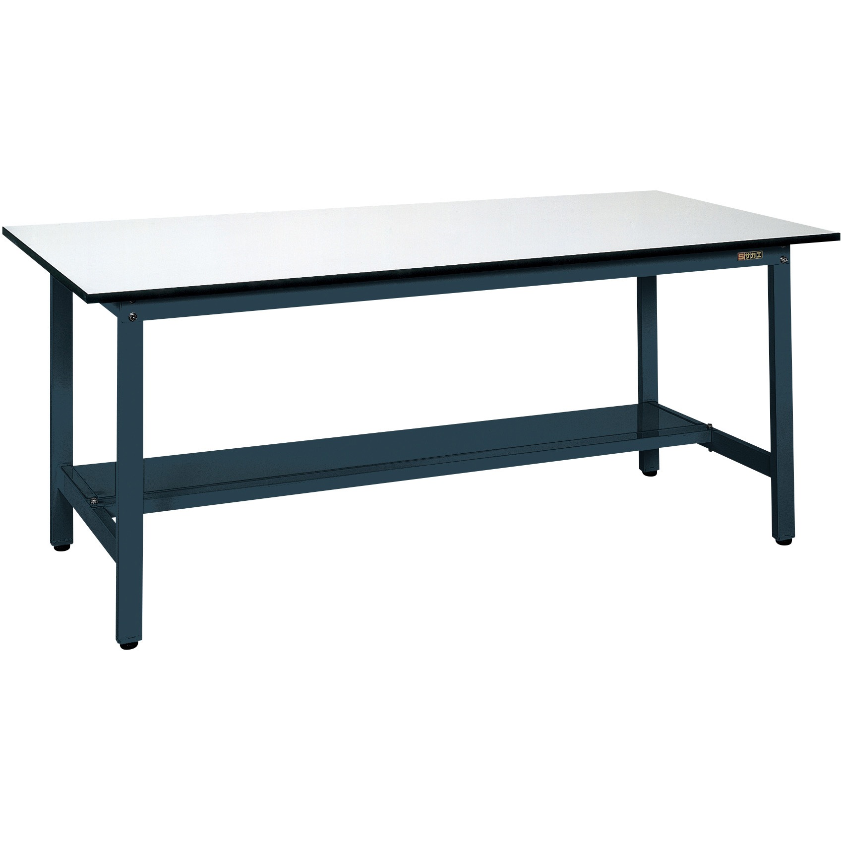 KK-59PD+CKK-1575ND 【MonotaRO限定】軽量作業台 DG色 (中板1枚付/KKタイプ/350kg/ポリエステル天板/H740) サカエ 対応 アジャスター樹脂製 ネジ径M12×P1.75 間口1500mm奥行750mm