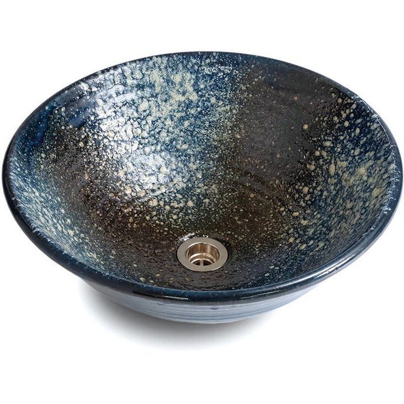 031-40 手洗い鉢 濃藍(こいあい) 1個 利休信楽 【通販モノタロウ】