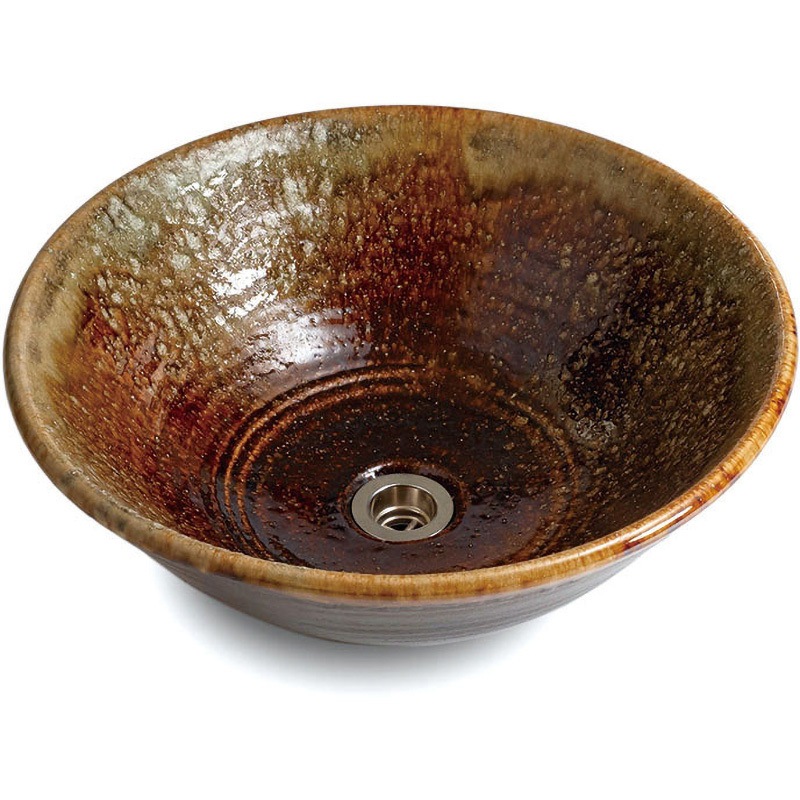 030-40 手洗い鉢 濃紅(こきあか) 1個 利休信楽 【通販モノタロウ】