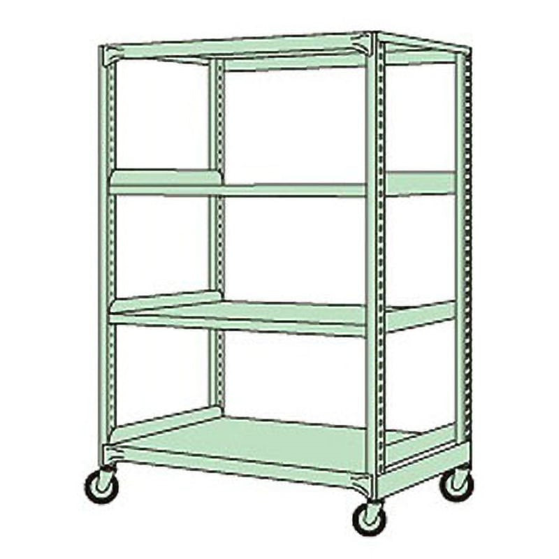 直送品】 サカエ 中量キャスターラックMKSG型(ゴム車・4輪自在