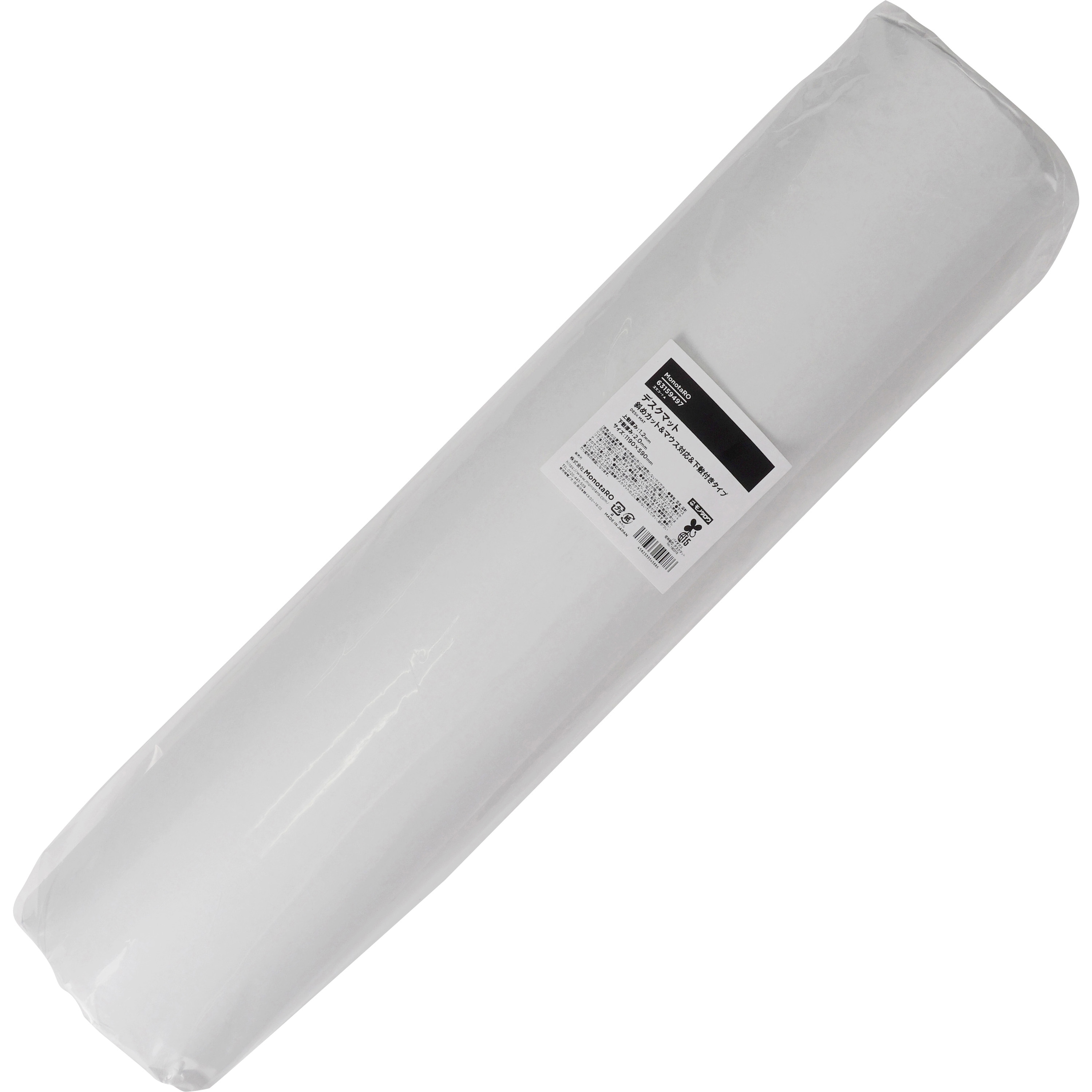 12W-11959 デスクマット マウス対応 斜めカット 下敷き付き 1枚