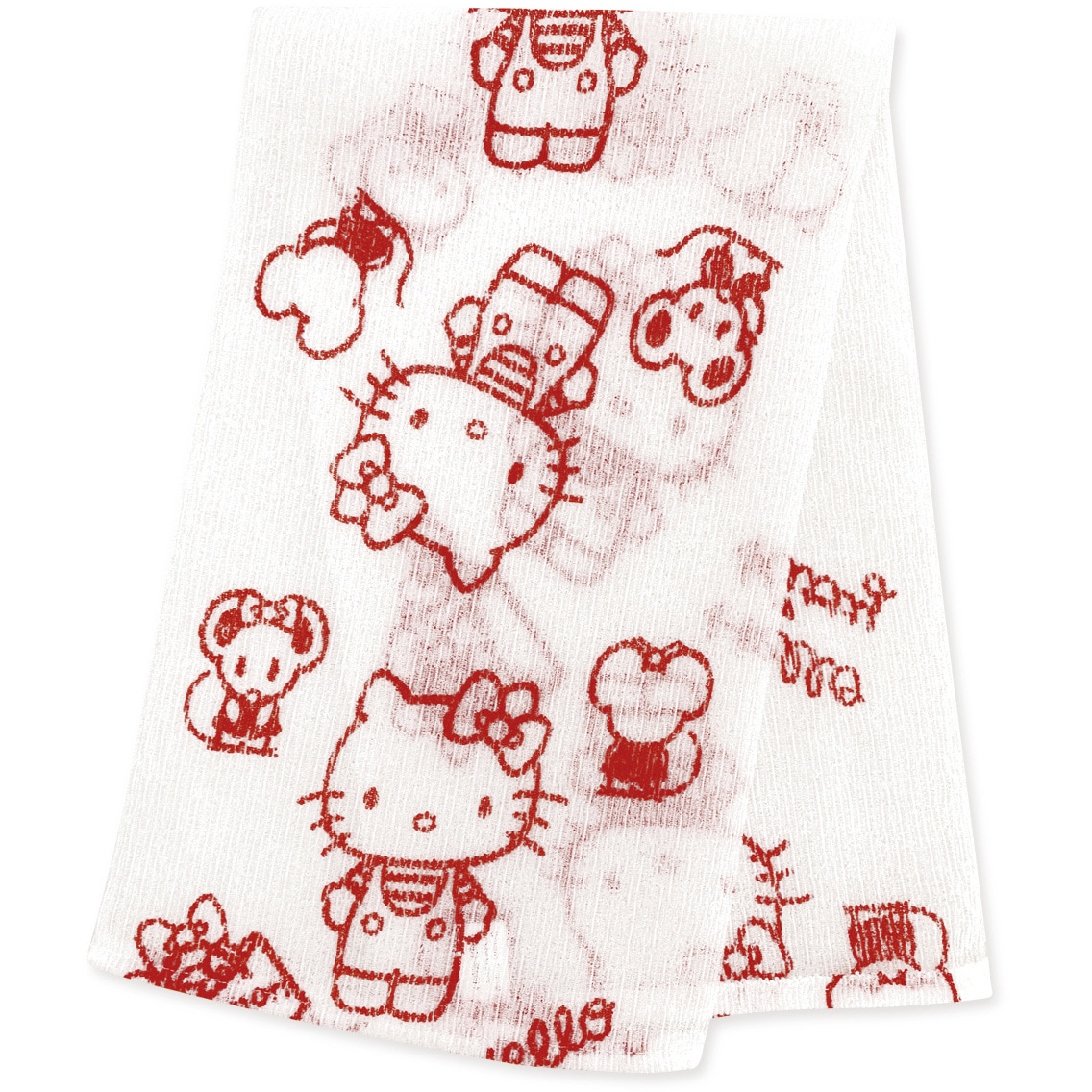 409532 ハローキティボディタオル タツネ ホワイト・レッド色 - 【通販