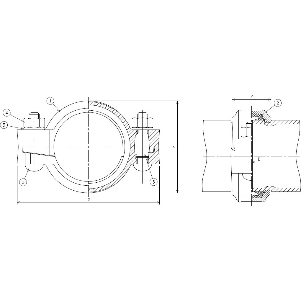 R-0ⅡH トップジョイントHタイプ 耐塩素ガスケット装着品(固定型) エポキシコート品 リケン ハウジング 呼び径65A