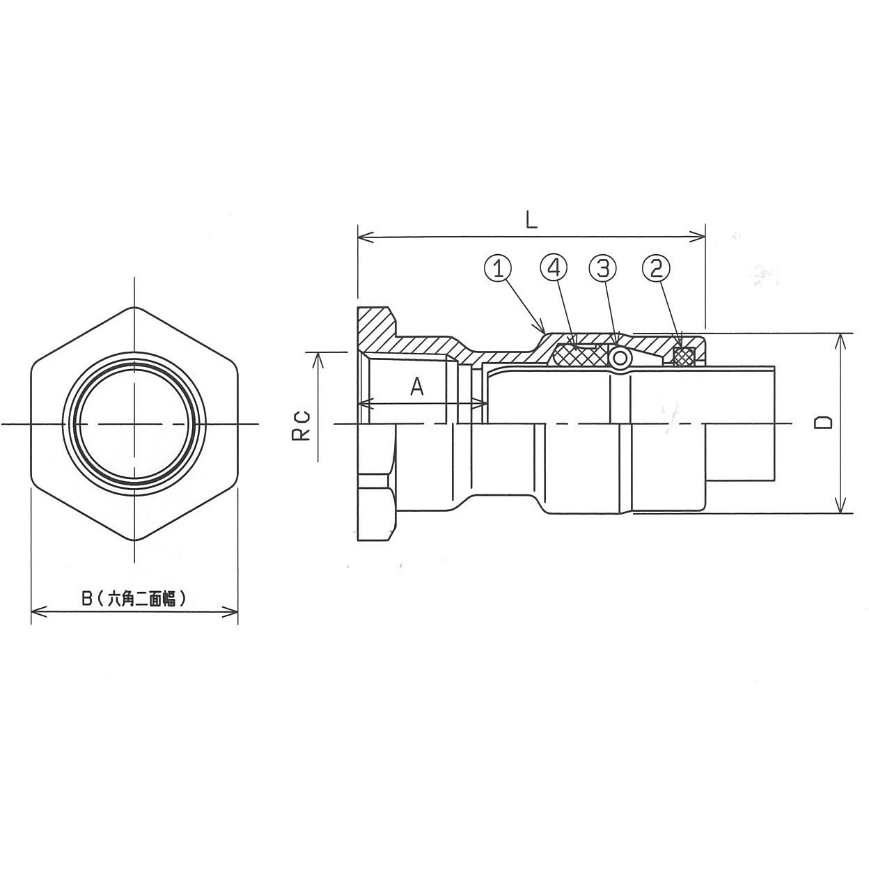 KPJ-M-AQ めすアダプター コマプッシュジョイント リケン 呼び径(B)1  KPJ-M-AQ 5,638円