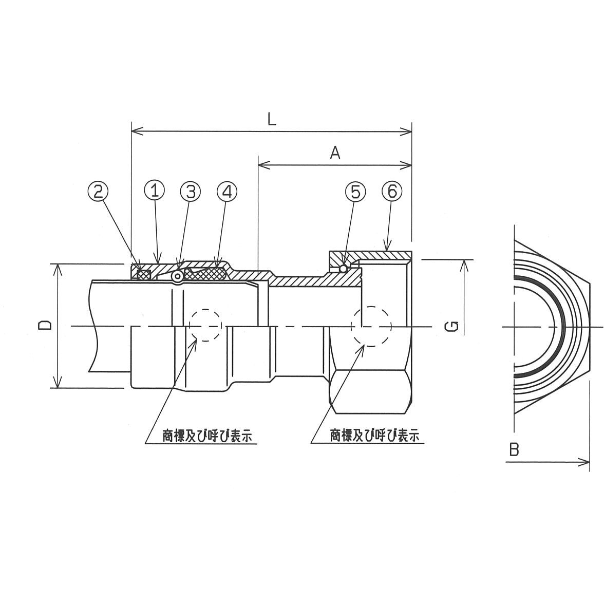 KPJ-M-AQFーN 分止水栓用めすアダプターナット型 コマプッシュジョイント 1個 リケン 【通販モノタロウ】