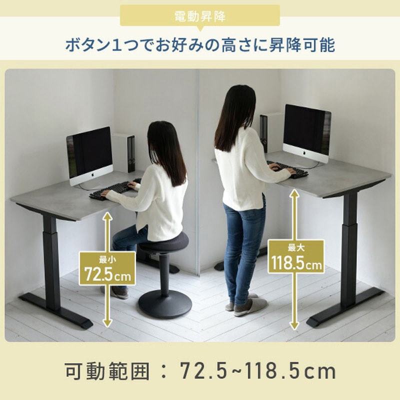 ELD-FS(MWH)+TUMT1400(SDGY) 電動昇降デスク 電源タップ メモリー機能