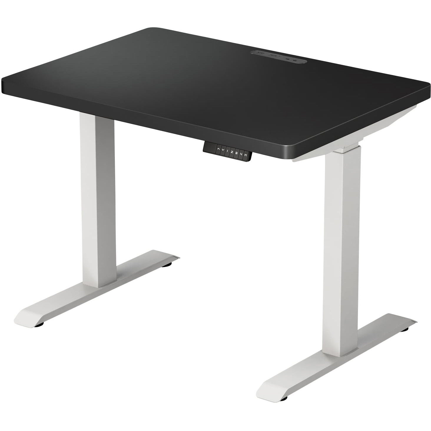 ELD-FS(MWH)+TUMT1000(BK) 電動昇降デスク 電源タップ メモリー機能付き 幅100/120/140 奥行70 高さ72.5-118.5cm ハイグレード天板 1台 YAMAZEN(山善) 【通販モノタロウ】