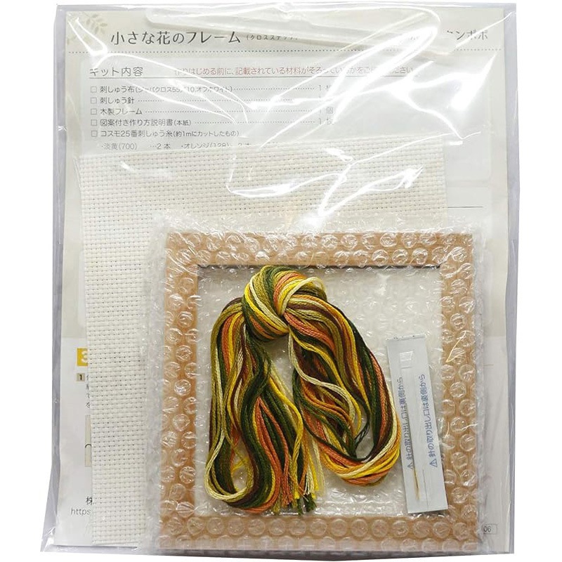 CSK886 クロスステッチ刺しゅうキット 小さな花のフレーム 1袋
