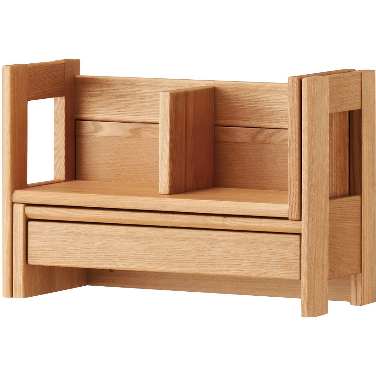 BEENO エクステンション本立て 幅46.9(86.4)cm 木製 小引出1杯