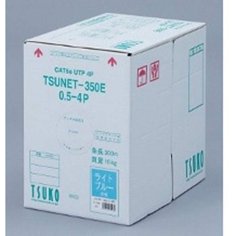 Cat 5e UTPケーブル 300m TSUNET-350E 0.5-4P 灰 CAT5e UTPケーブル 300m巻 通信興業 ×コネクタ