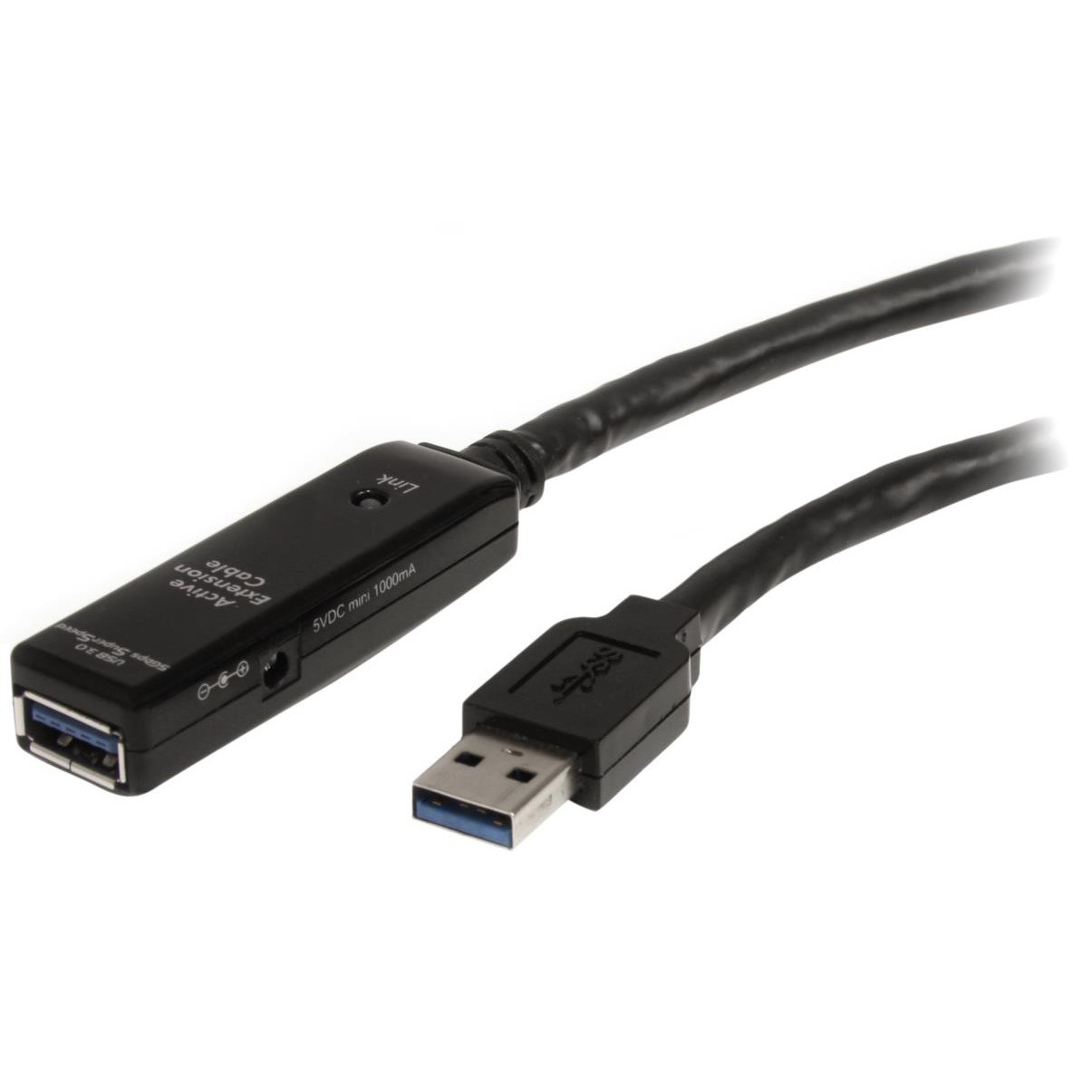 USB3AAEXT5M USBケーブル/USB 3.0(5Gbps)/5m/アクティブタイプ/Type-A - Type-A/オス - メス/ACアダプター付属/ブラック/USB 延長コード/リピーター ロング エクステンダー ケーブル 1個 StarTech.com 【通販モノタロウ】