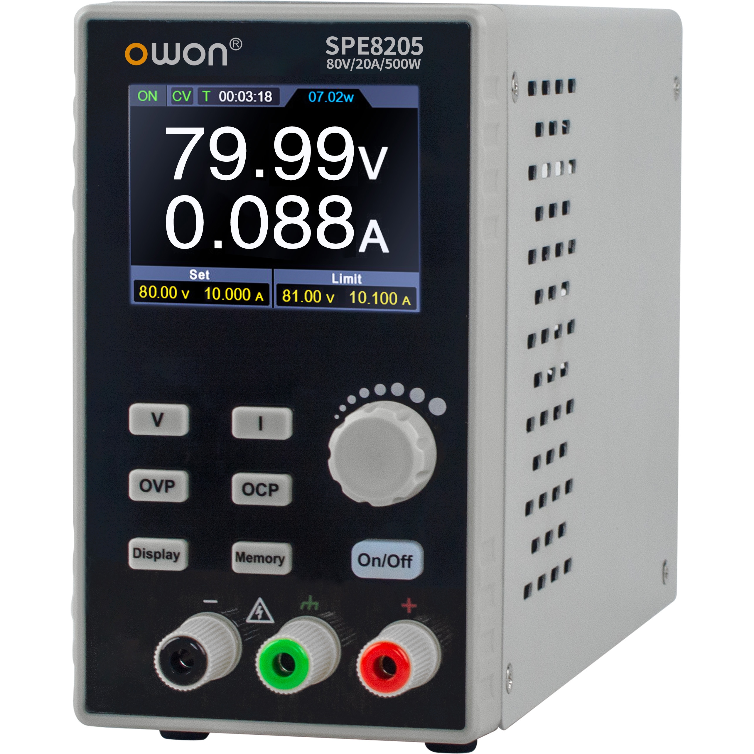SPE6205 1ch、最大500W、10mV/1mA プログラマブルDC電源 1台 OWON