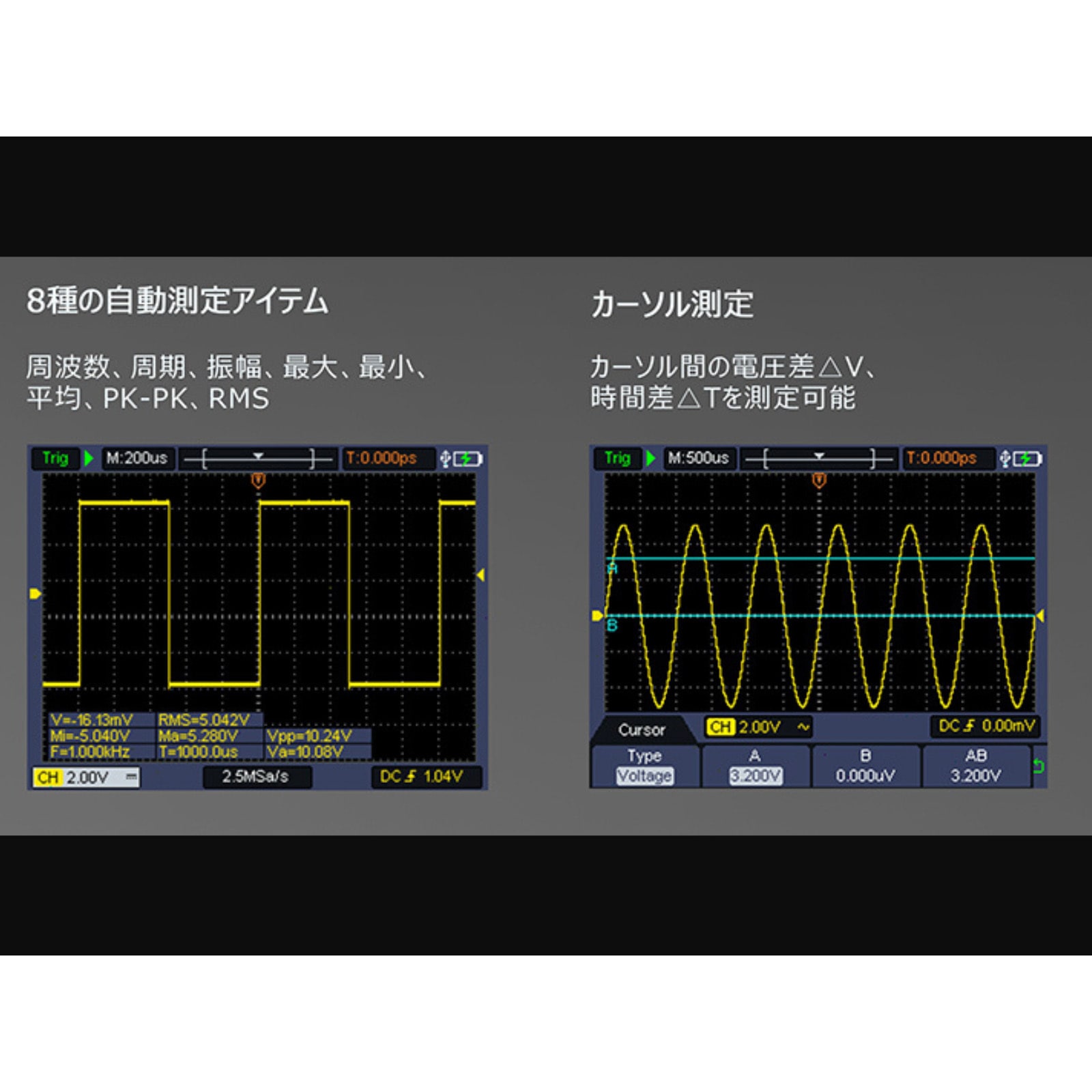 HDS2102 ハンドヘルド・オシロスコープ HDS200シリーズ (25MHz～200MHz