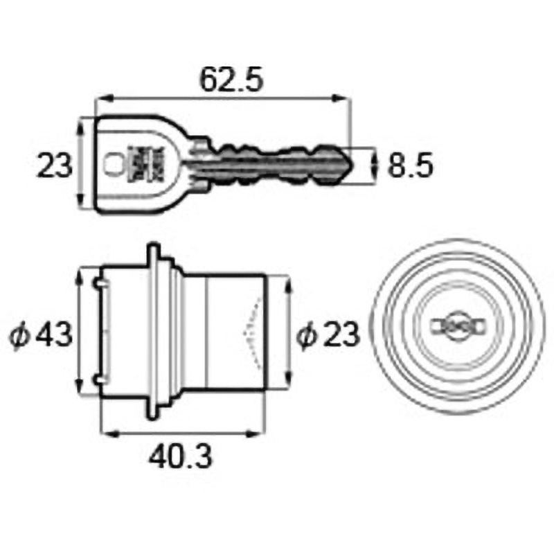 DCFZ734 シリンダーセット TOSTEM(LIXIL) ヘアーライン色   DCFZ734